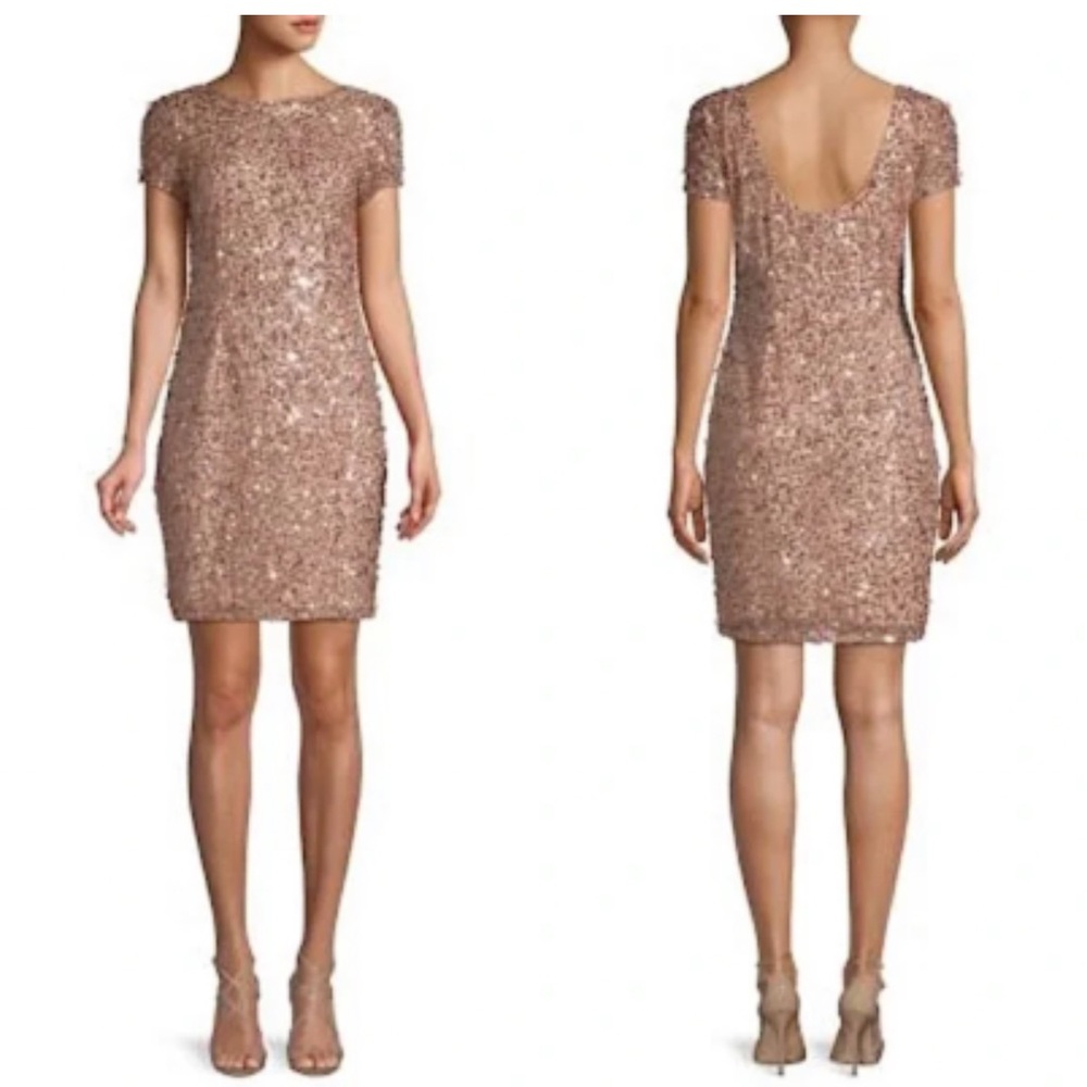Adrianna Papell Beaded Sheath Cocktail Dress - Picture 6 of 6
